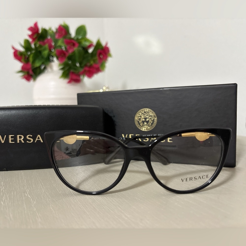 Versace Black Designer Glasses - image 1